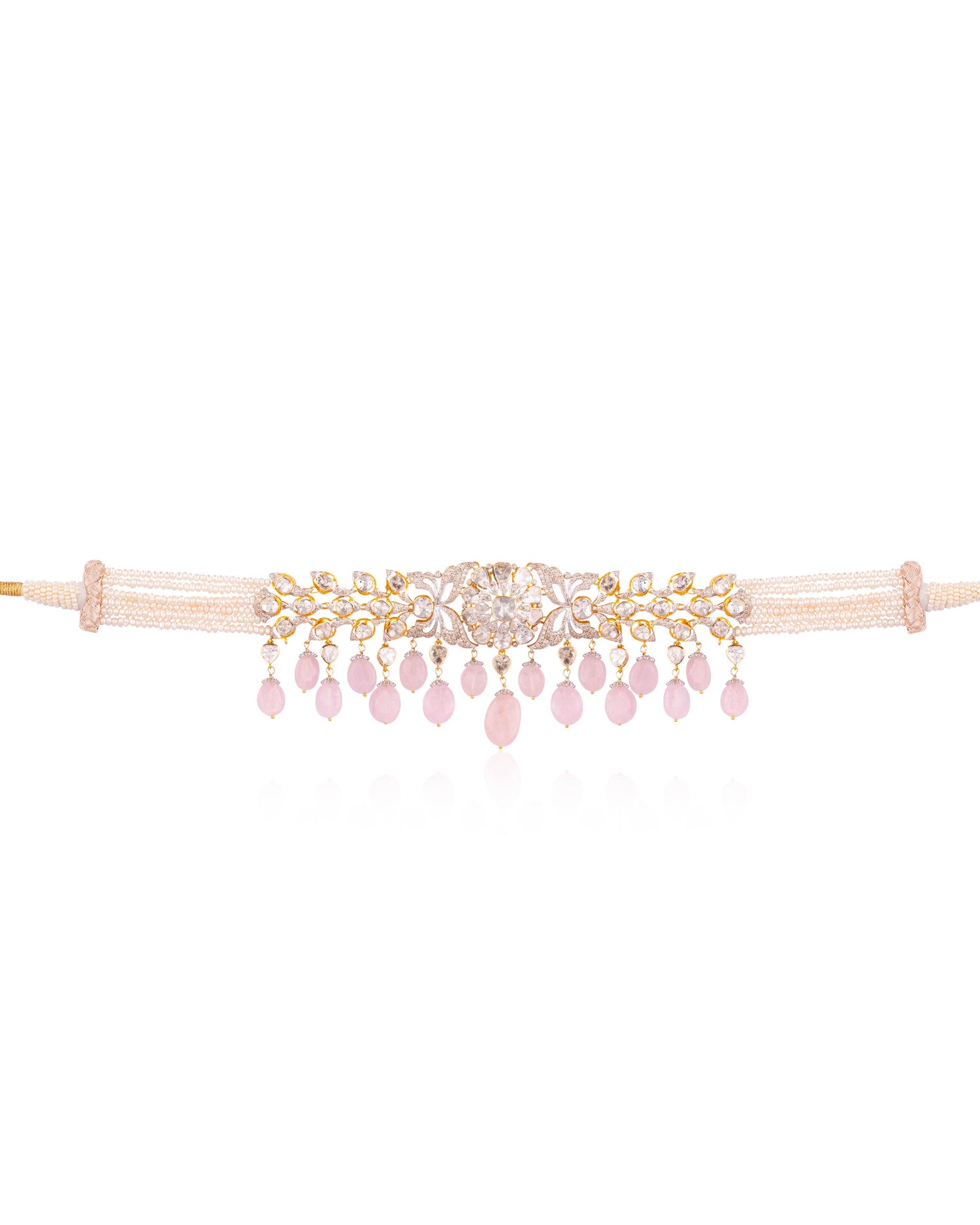 Mudita Polki And Diamond Bead Choker