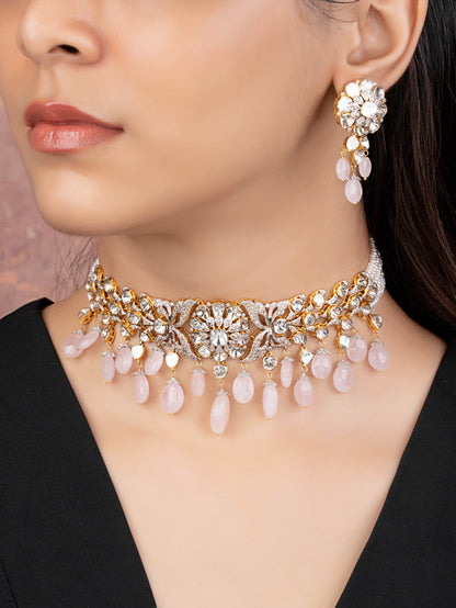 Mudita Polki And Diamond Bead Choker