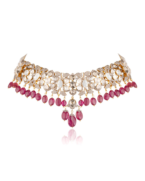 Mishka Polki And Diamond Choker