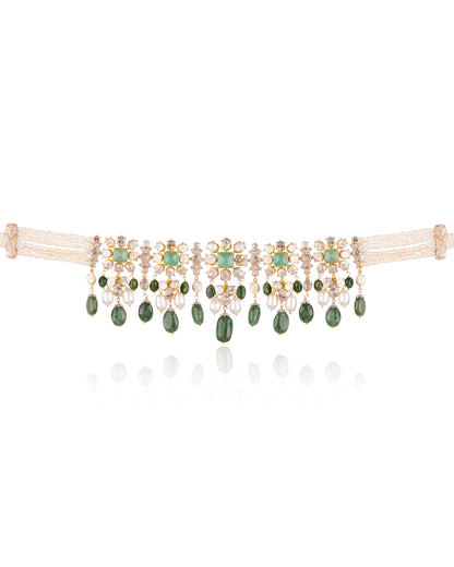 Takshvi Polki And Diamond Choker