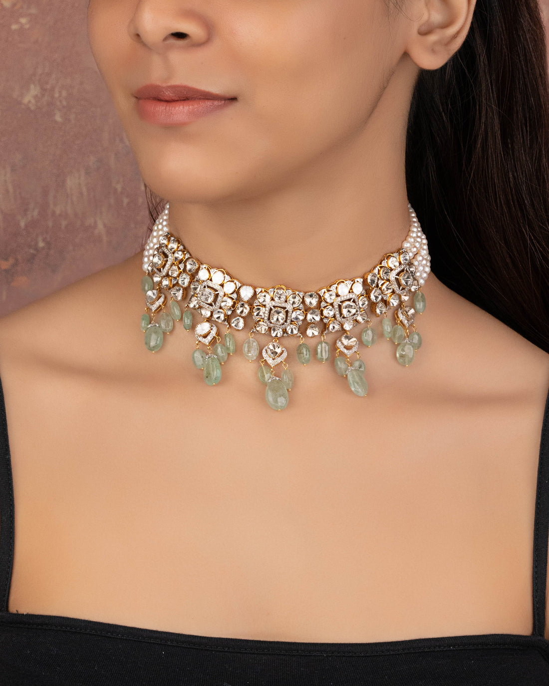 Srinika Polki And Diamond Choker