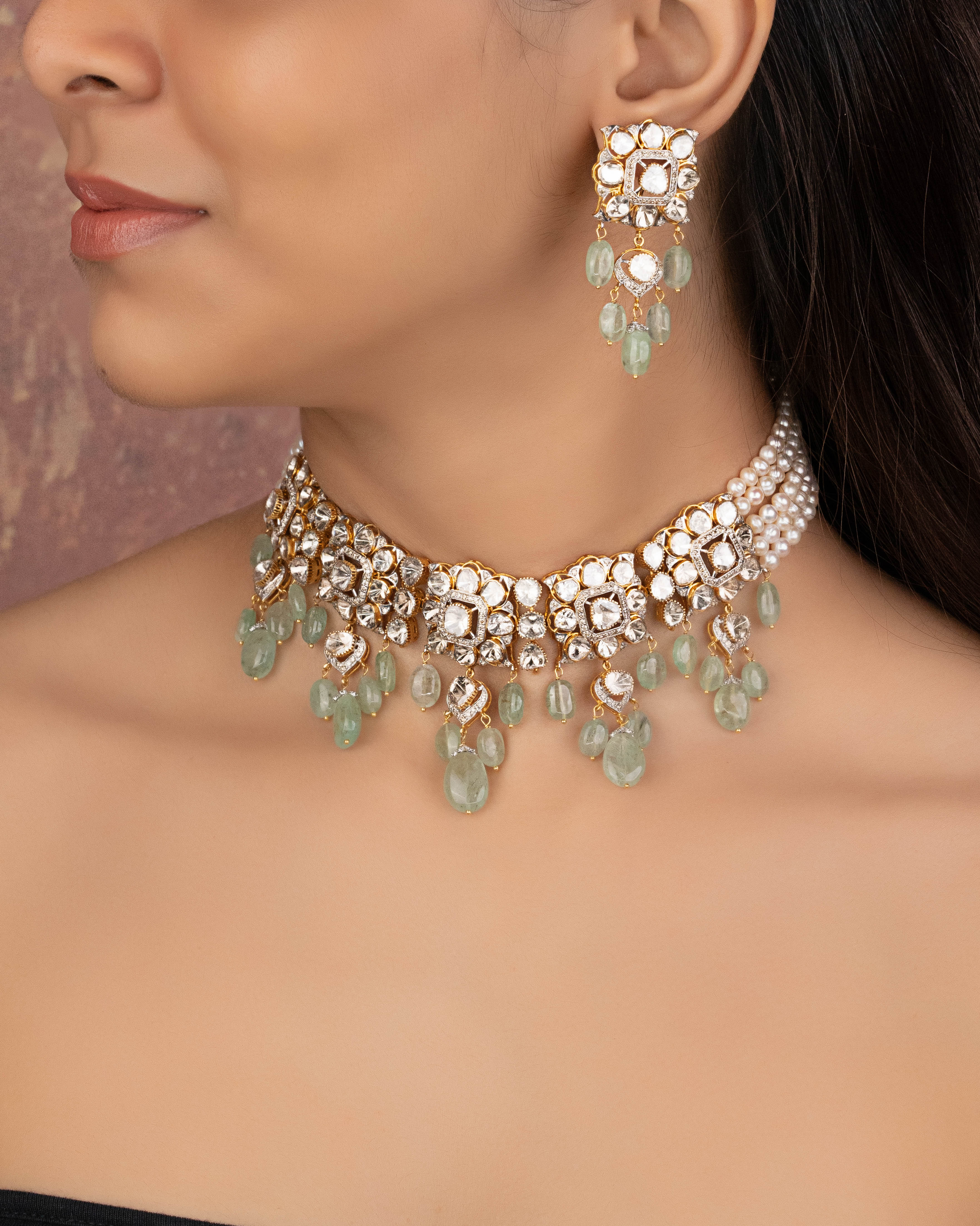 Srinika Polki And Diamond Choker