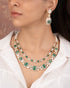 Masira Necklace And Mariam Long Earrings Polki And Diamond Set