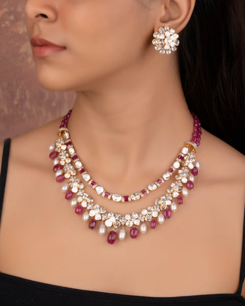 Hurera Polki And Diamond Necklace