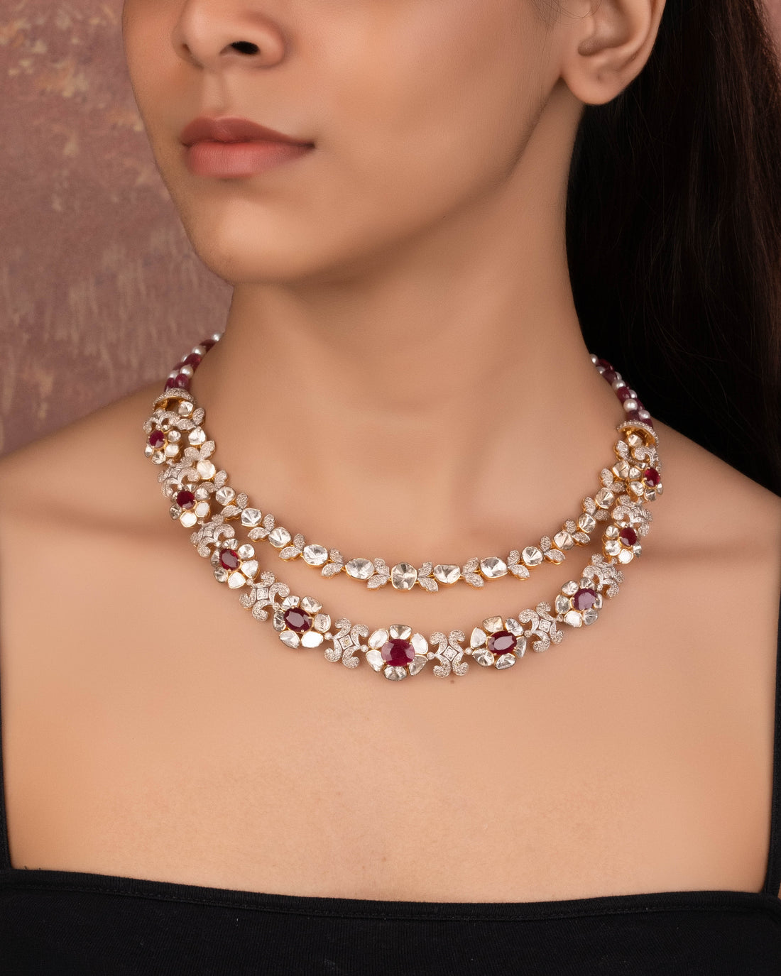 Divanshi Polki And Diamond Necklace