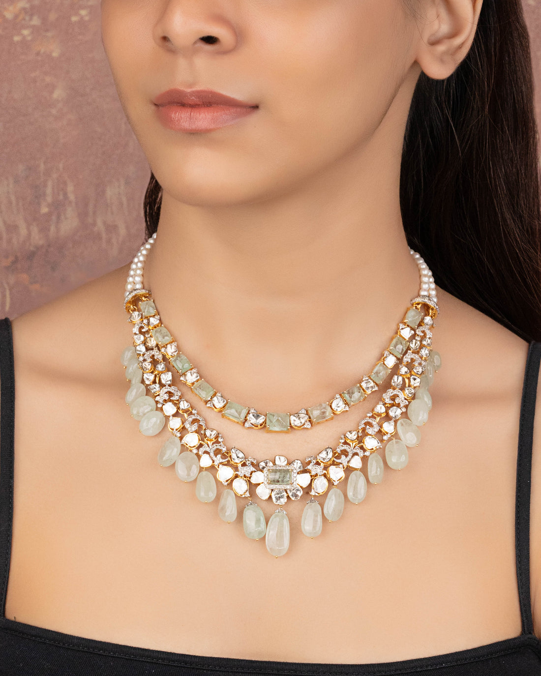 Druti Polki And Diamond Necklace