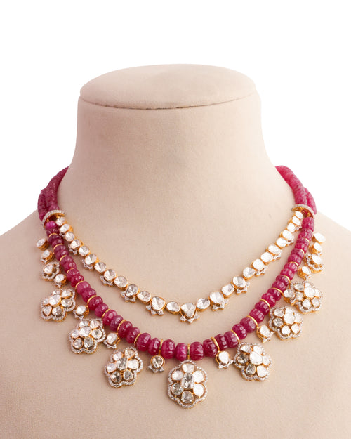 Calla Polki And Diamond Necklace