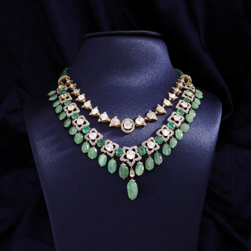 Rumi Polki And Diamond Necklace
