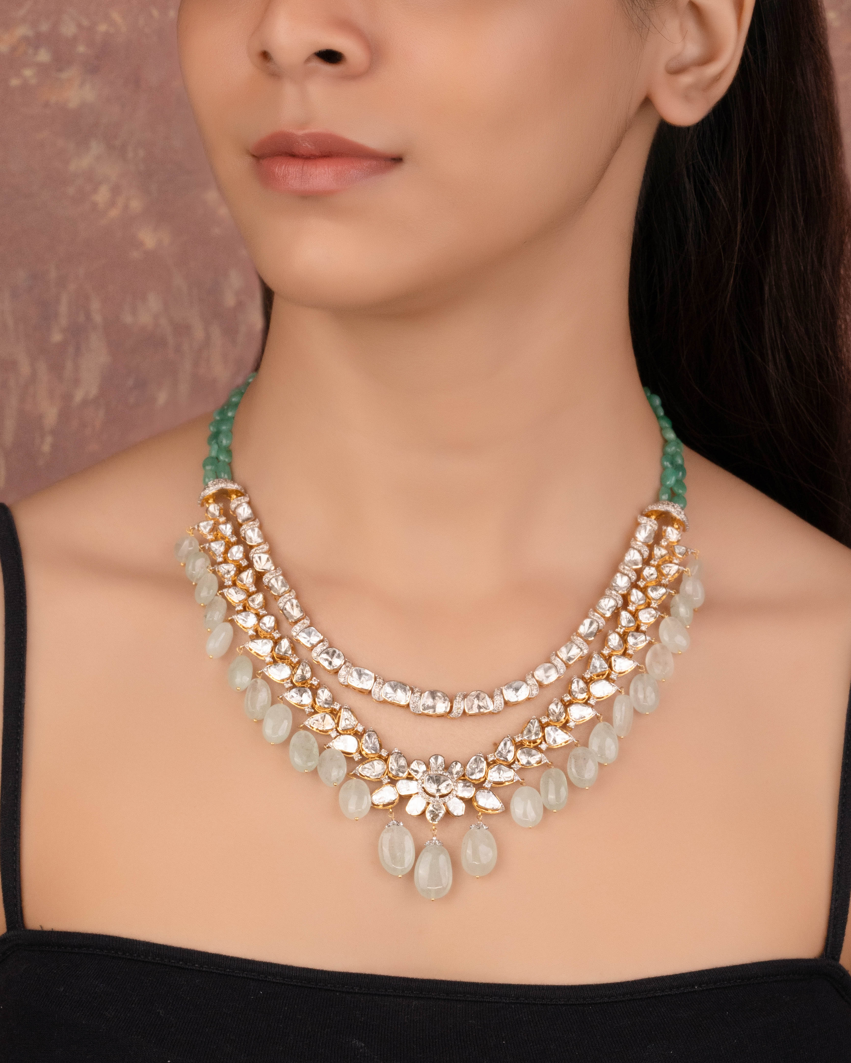 Jeena Polki And Diamond Necklace