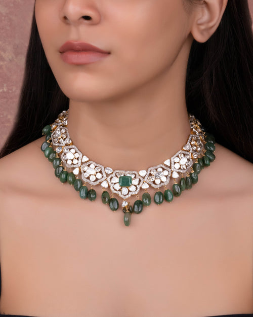 Hiteshi Polki And Diamond Necklace