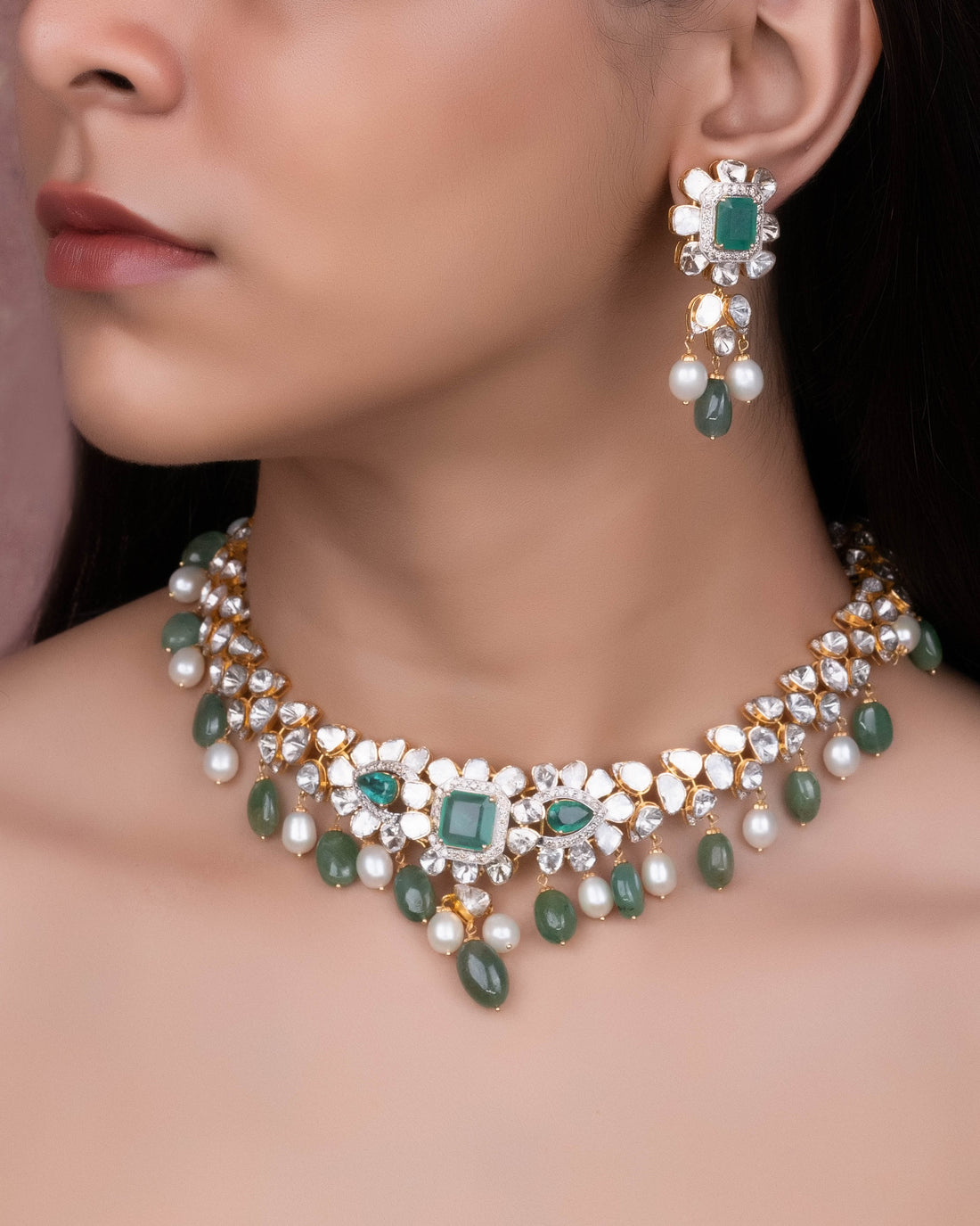 Harika Polki And Diamond Long Earrings