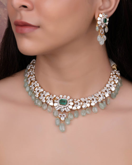Ardhna Polki And Diamond Necklace