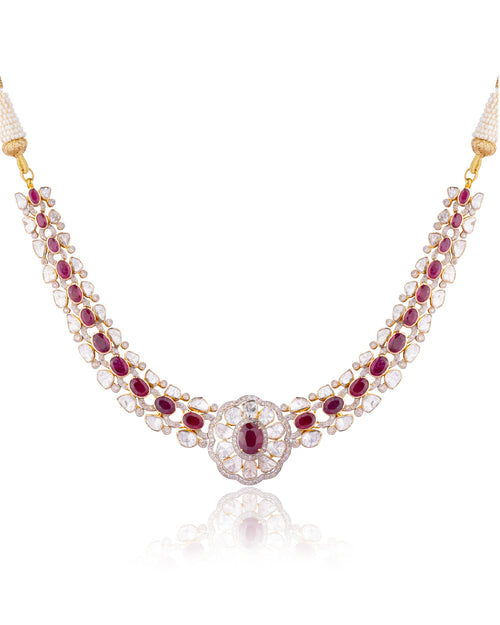 Ateeba Polki And Diamond Necklace