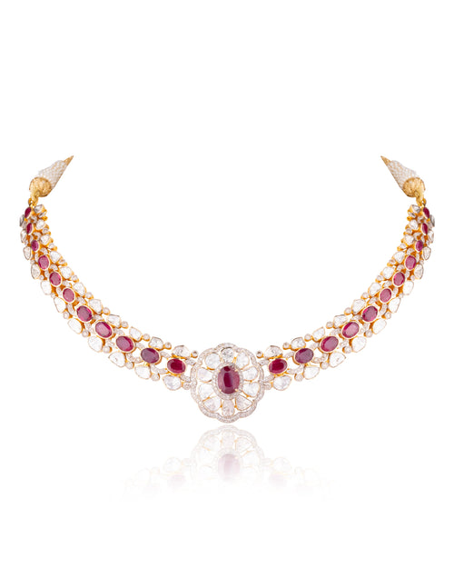Ateeba Polki And Diamond Necklace