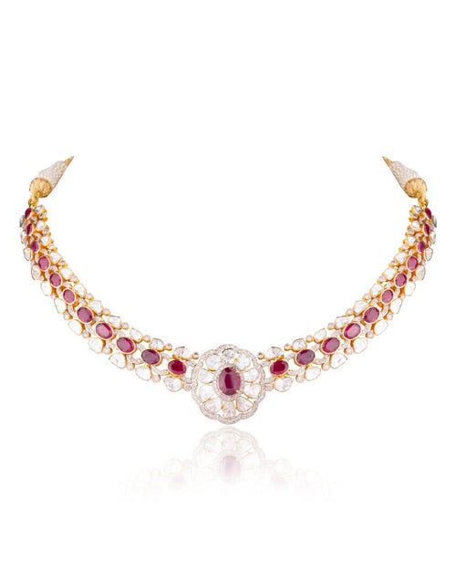 Ateeba Polki And Diamond Necklace