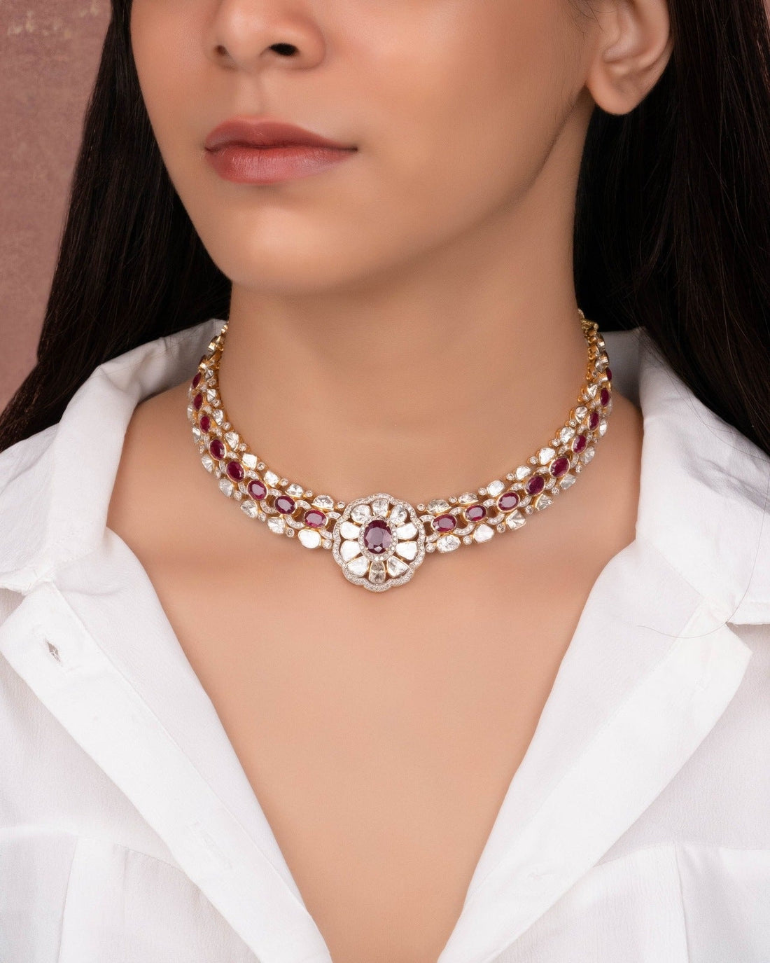 Ateeba Polki And Diamond Necklace