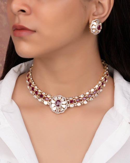 Ateeba Polki And Diamond Necklace
