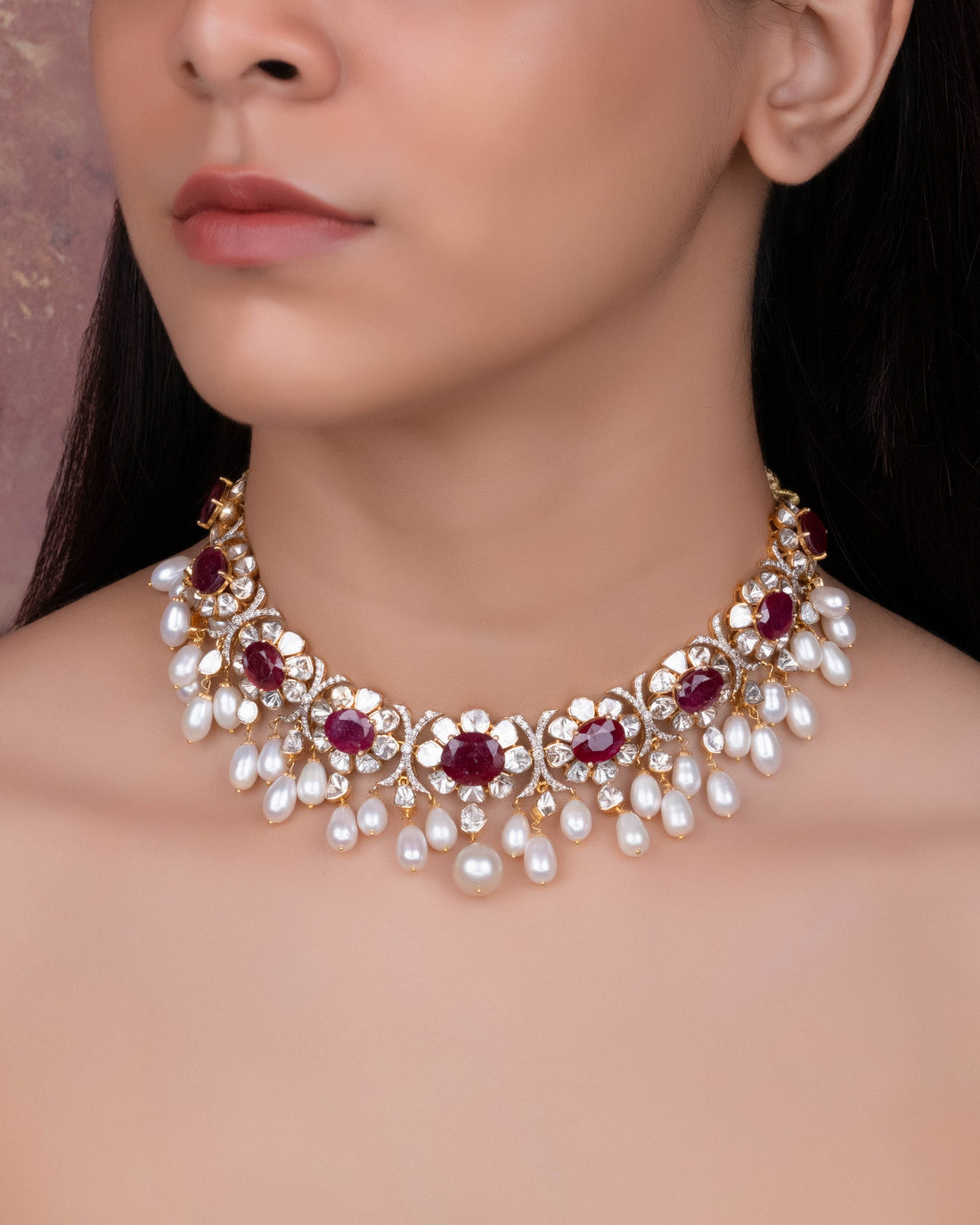 Shubha Polki And Diamond Necklace