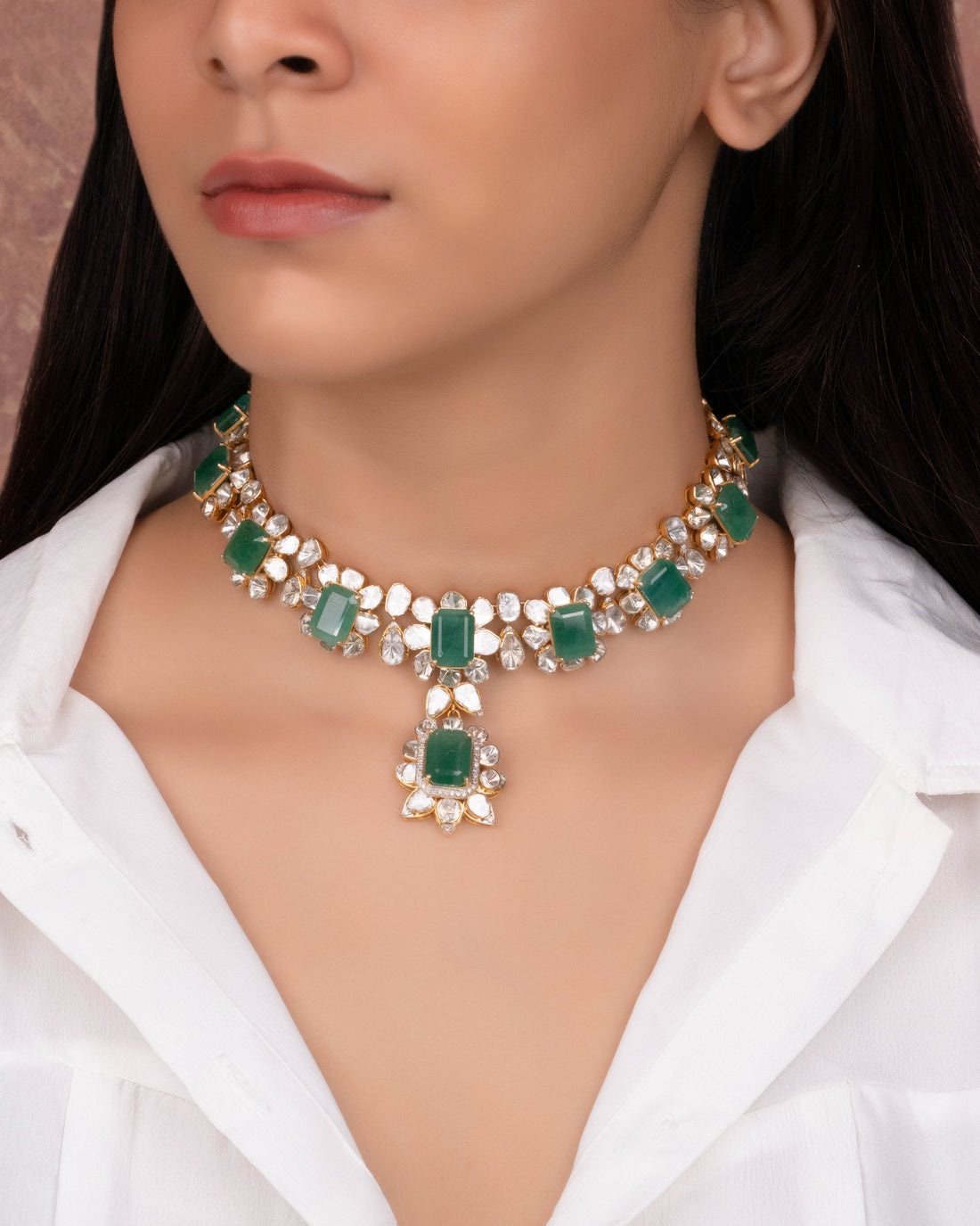 Ruhi Polki And Diamond Necklace