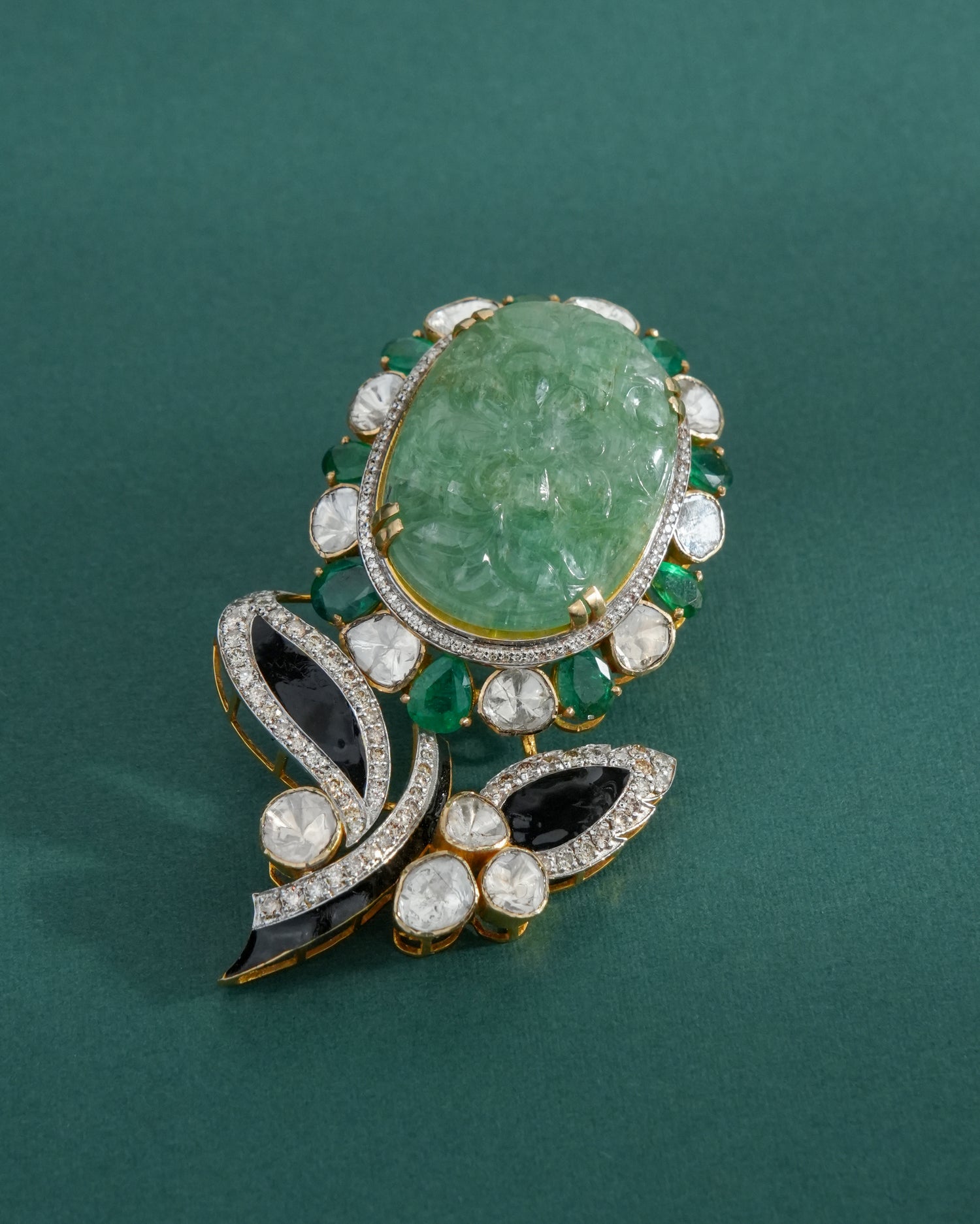 Valric Polki And Diamond Brooch