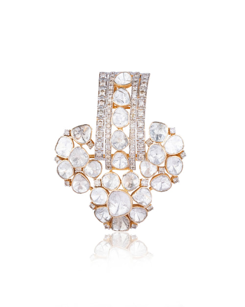 Gaurika Polki And Diamond Pendant