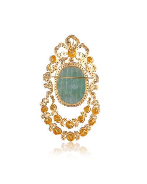 Damini Polki And Diamond Pendant