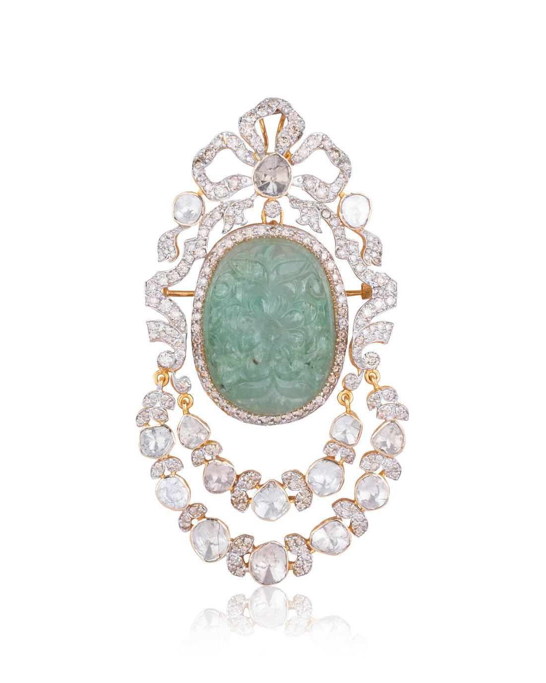 Damini Polki And Diamond Pendant