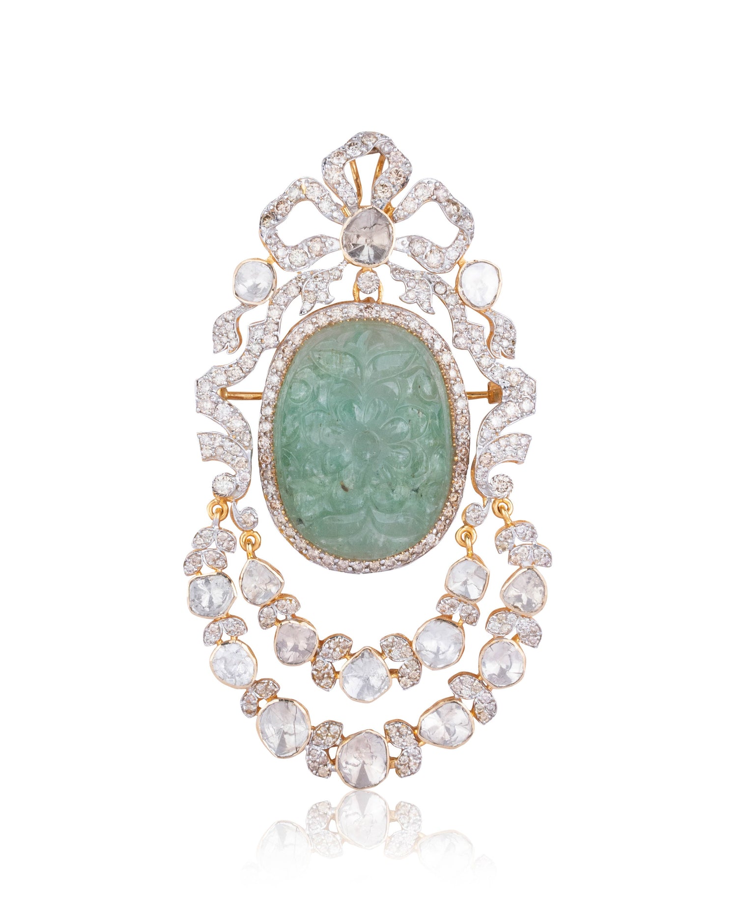 Damini Polki And Diamond Pendant