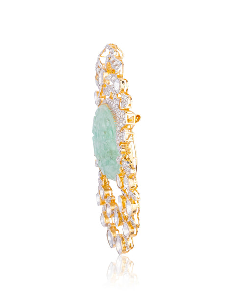 Damini Polki And Diamond Pendant