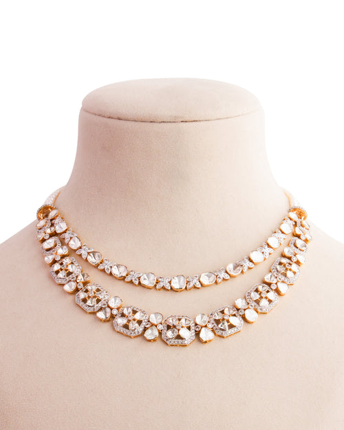 Aakshi Polki And Diamond Necklace