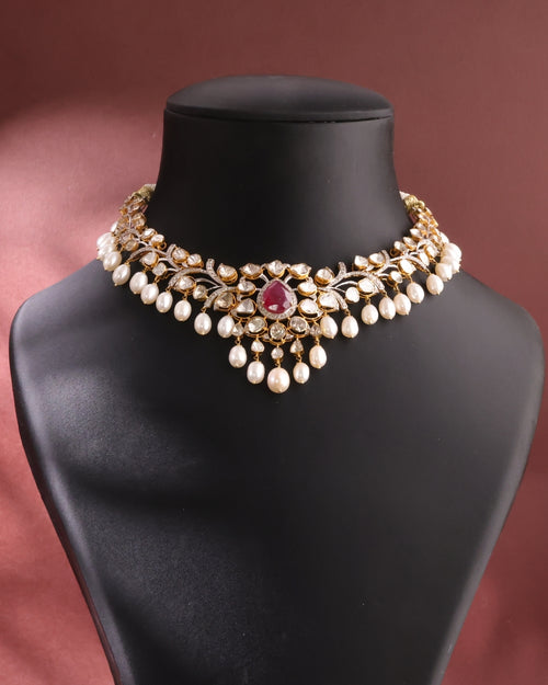 Addy Polki And Diamond Necklace
