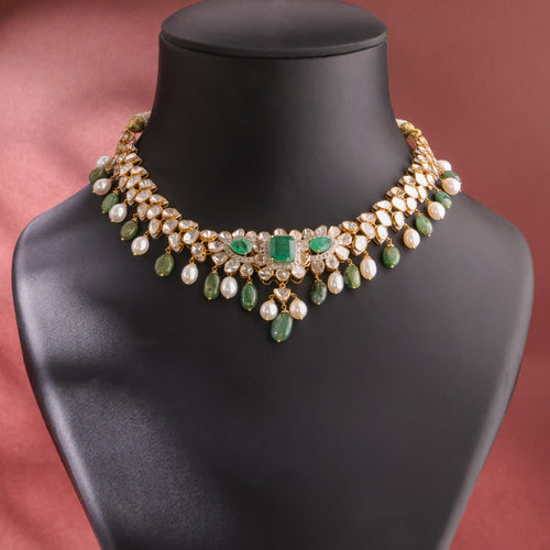 Hattie Polki And Diamond Necklace