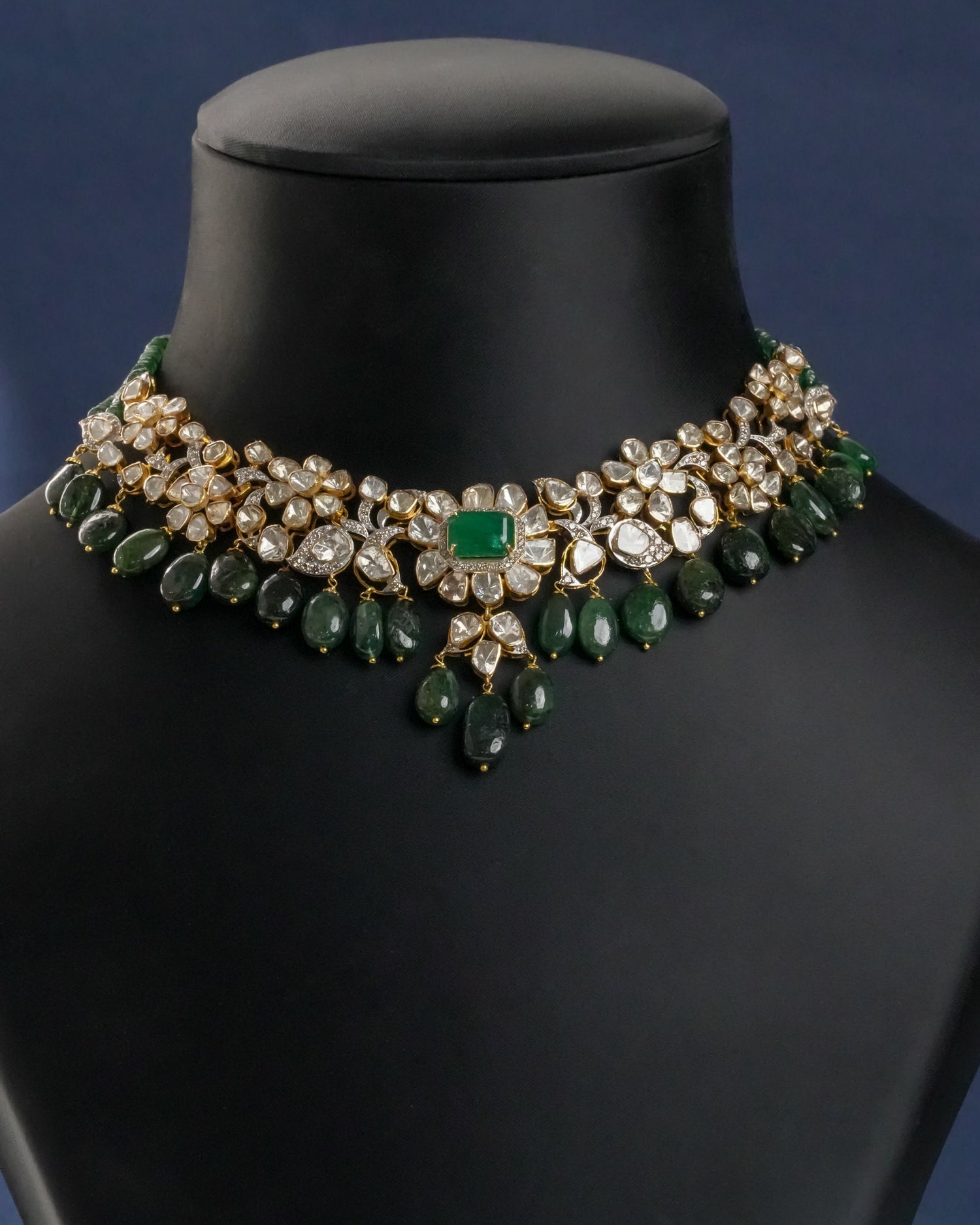 Yashila Polki And Diamond Necklace