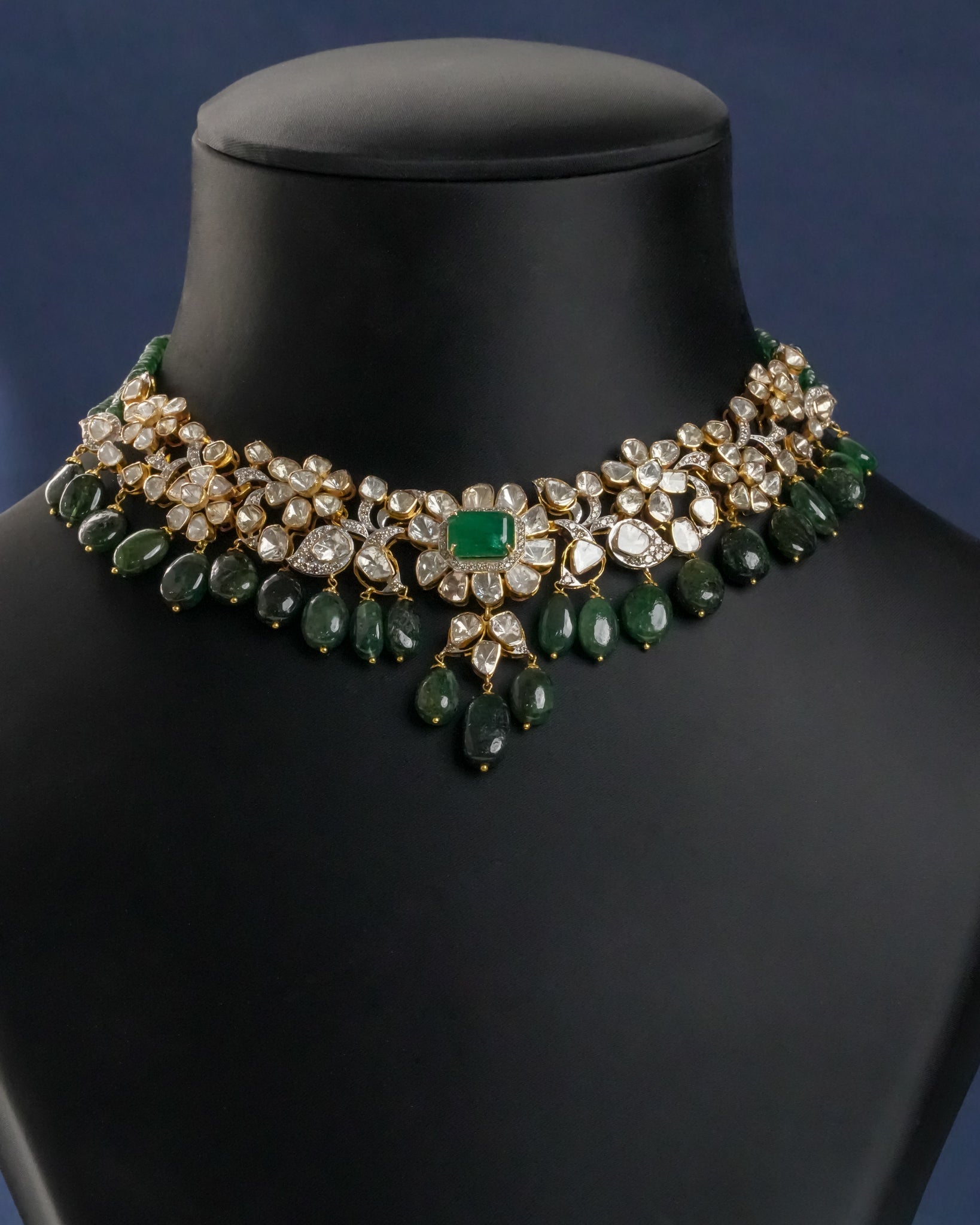 Yashila Polki And Diamond Necklace