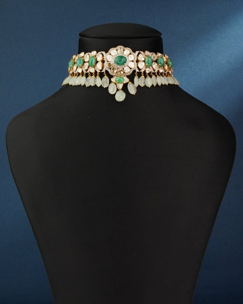 Naimisha Polki And Diamond Choker