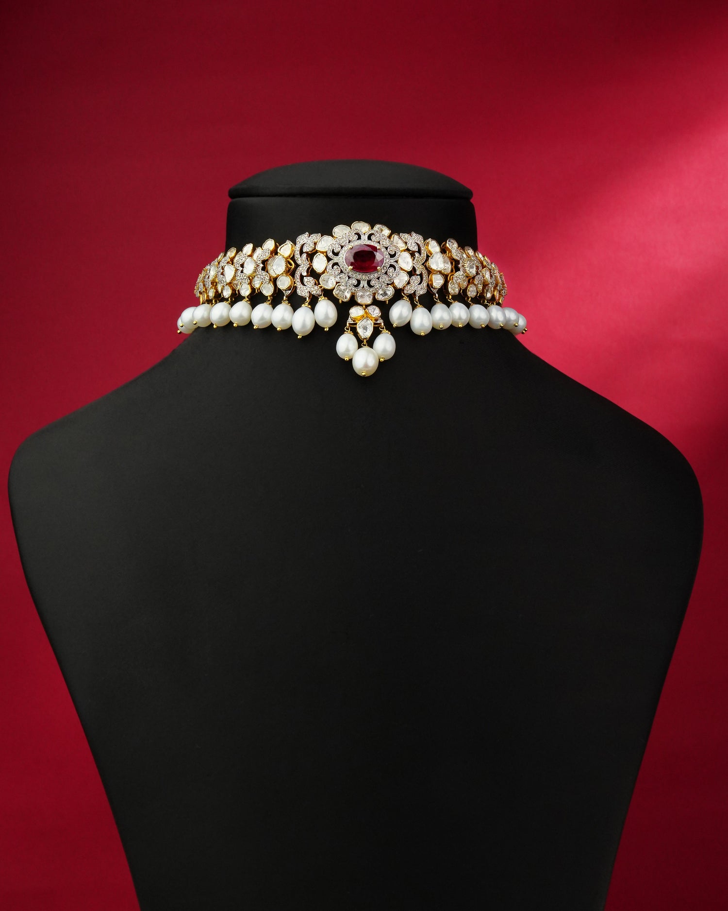 Beryl Polki And Diamond Choker