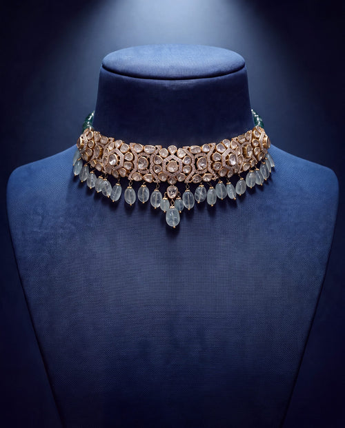 Zeenat Polki And Diamond Choker