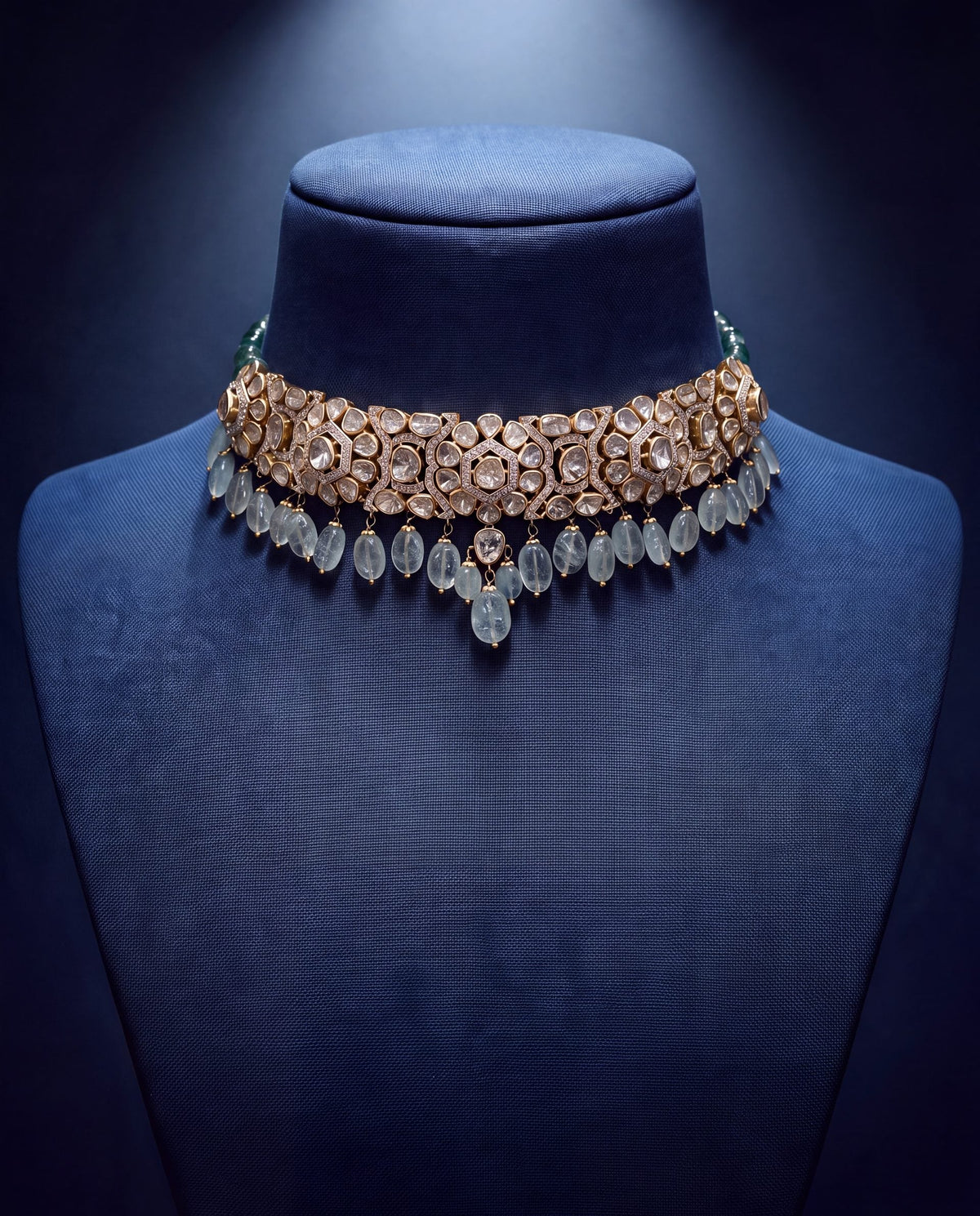 Zeenat Polki And Diamond Choker