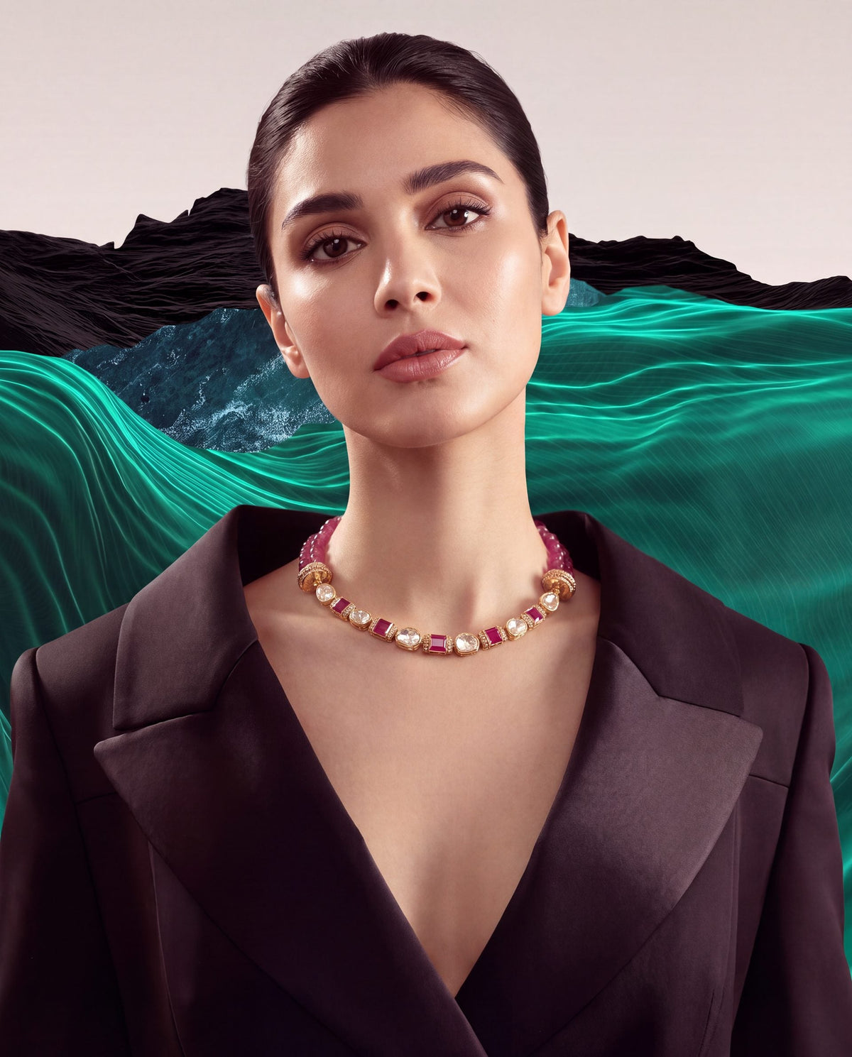 Sasha Polki And Diamond Necklace