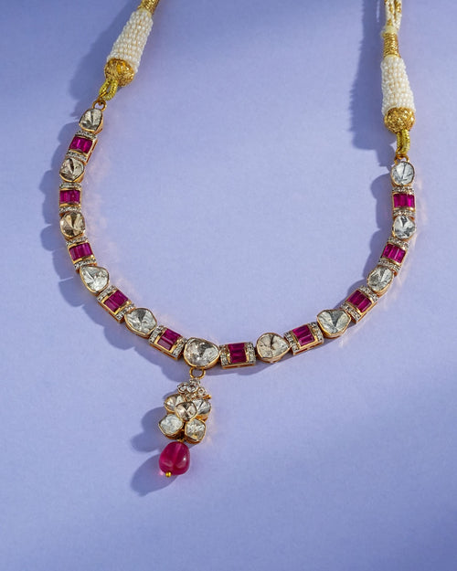 Tanvi Polki And Diamond Necklace