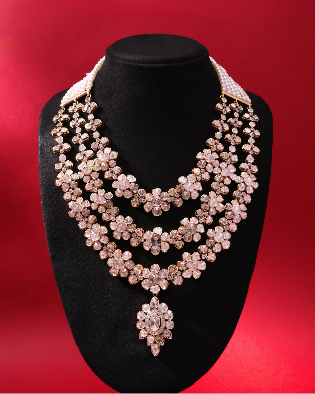 Shaanvi Polki And Diamond Long Necklace