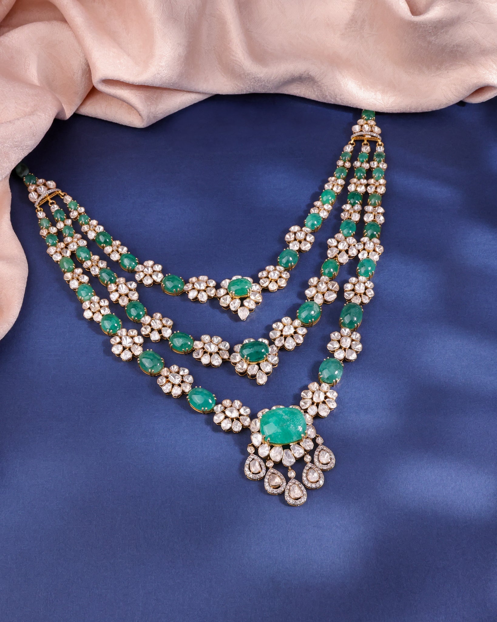 Rivane Polki And Diamond Long Necklace