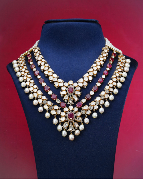 Latika Polki And Diamond Long Necklace