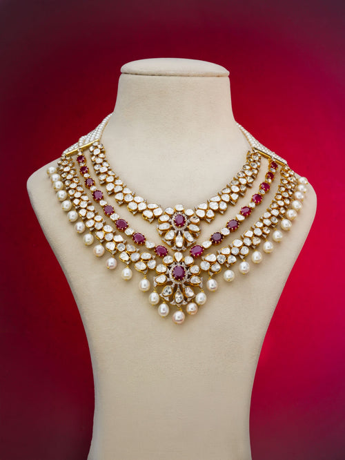 Latika Polki And Diamond Long Necklace