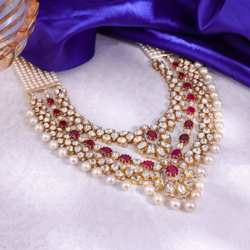 Latika Polki And Diamond Long Necklace