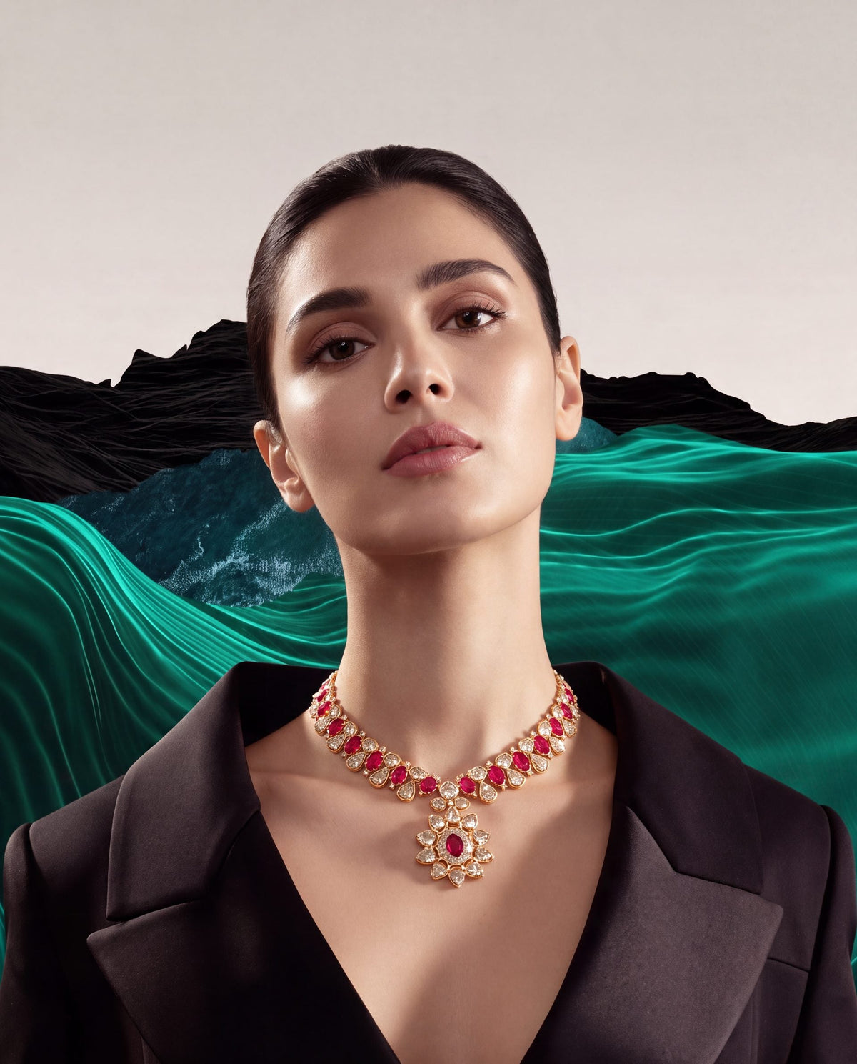 Zeeva Polki And Diamond Necklace