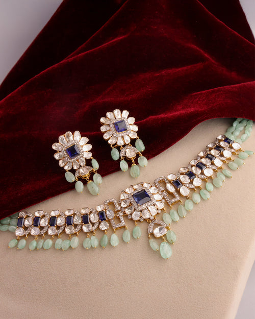 Beatrice Polki  And Diamond Long Earrings