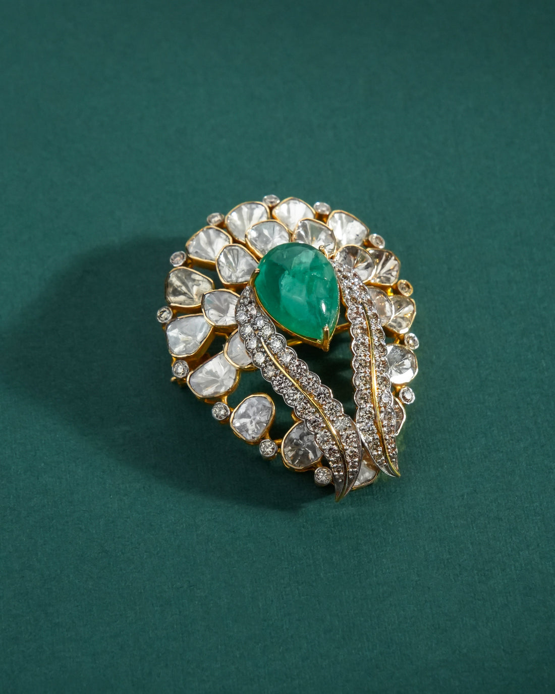 Rushi Polki And Diamond Pendant