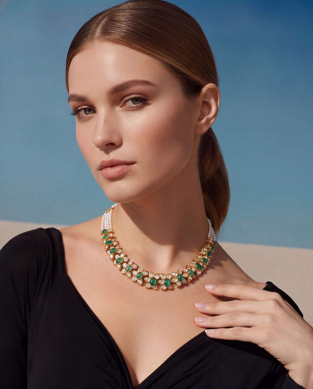 Karuna Polki And Diamond Choker