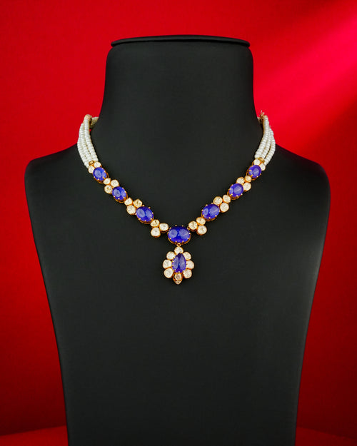 Nakshi Polki And Diamond Necklace